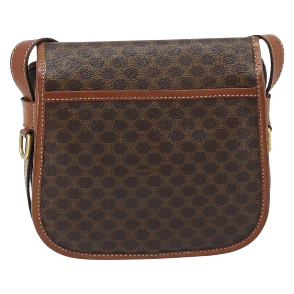 Celine Vintage Macadam Shoulder Bag Canvas And Leather Brown Pvc Shoulder Bag Bag
