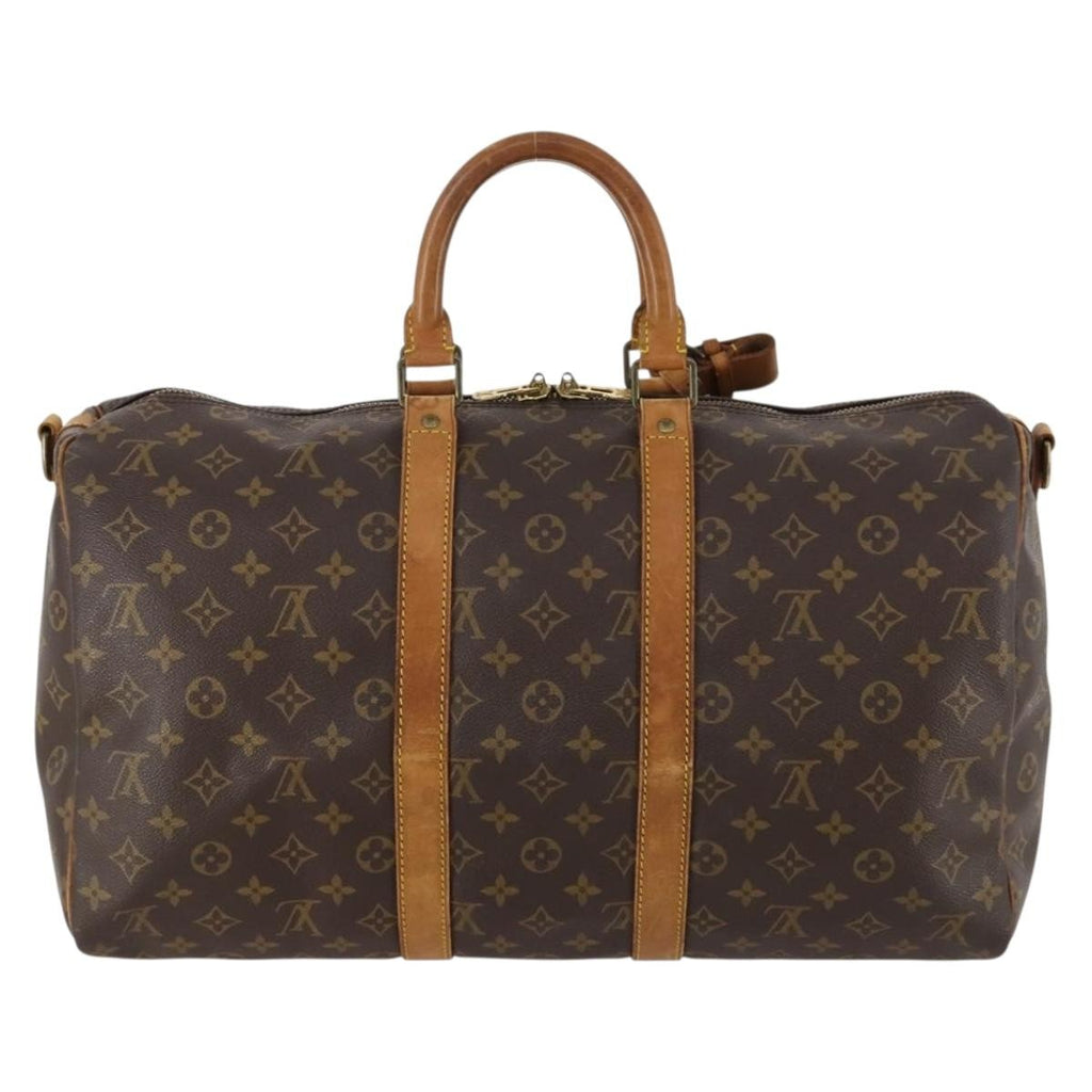 Louis Vuitton Keepall Bandouliere Bag Monogram Canvas Brown Canvas Travel Bag