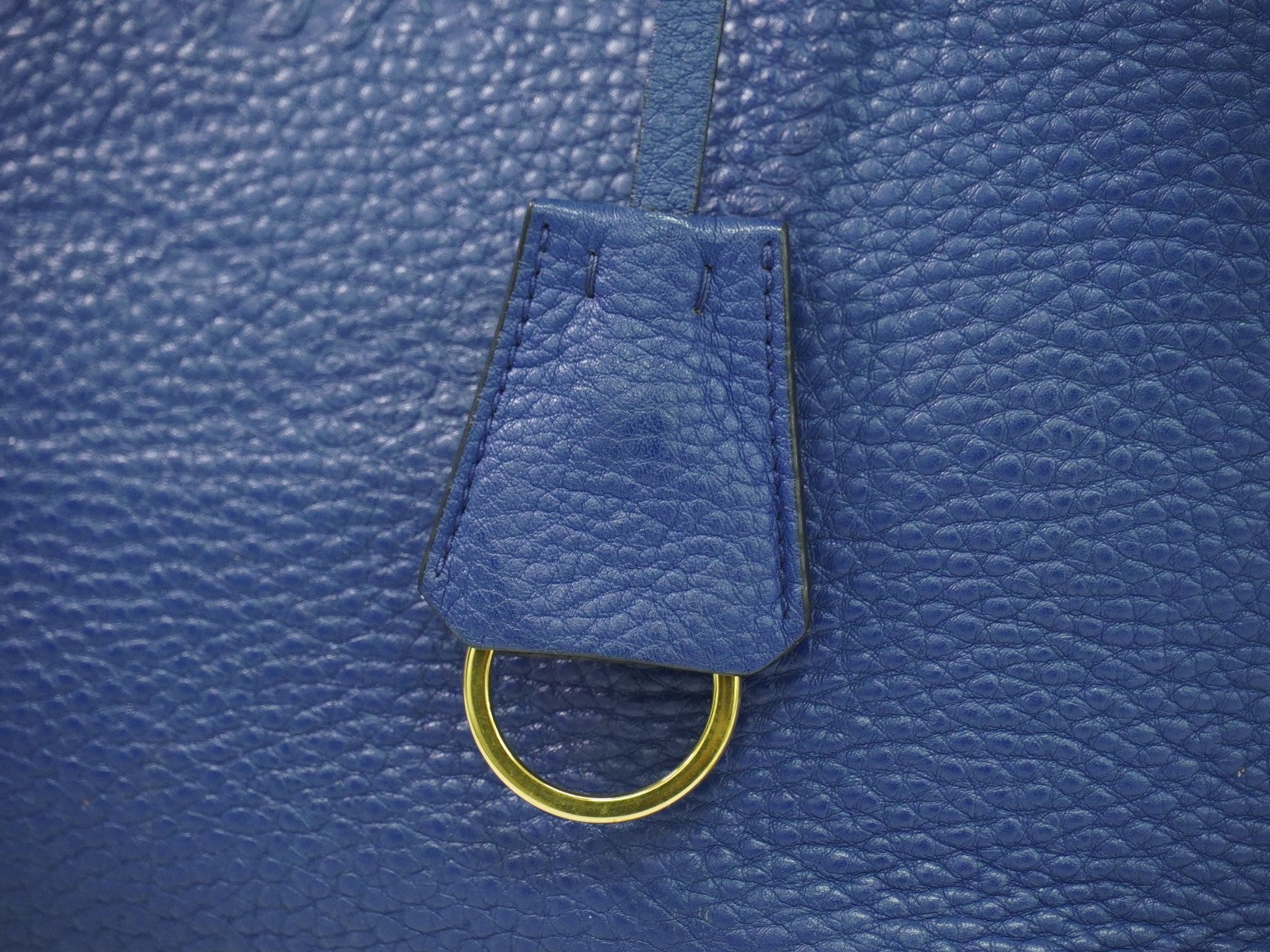 Prada Embossed Logo Open Tote Leather Blue Leather Tote Bag Bag