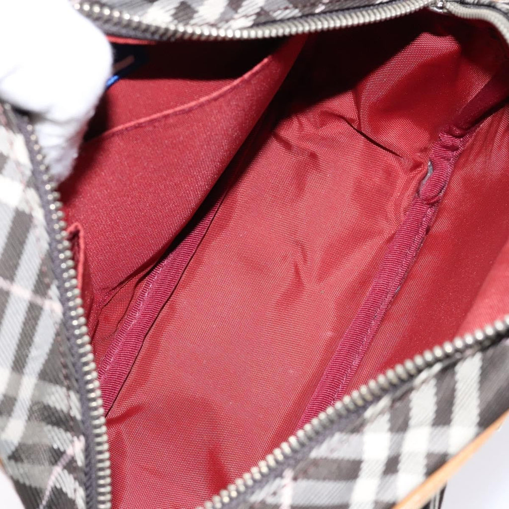 Burberry Nova Check Blue Label Canvas Brown Canvas Shoulder Bag