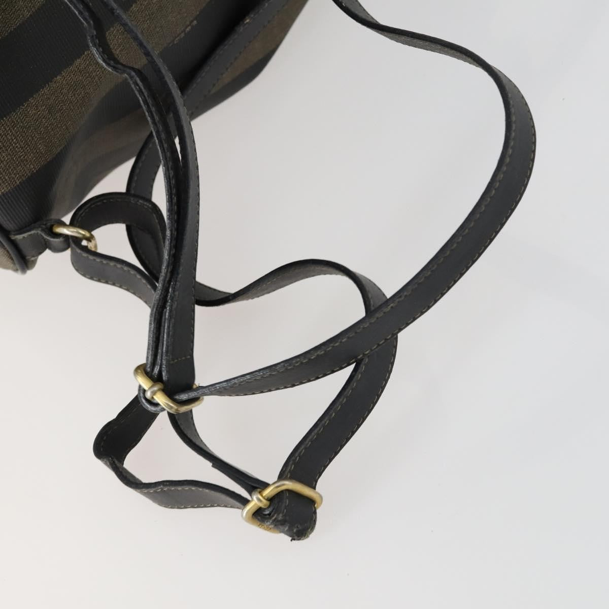 Fendi Pequin Front Pocket Backpack Coated Canvas Brown Pvc Backpack Bag