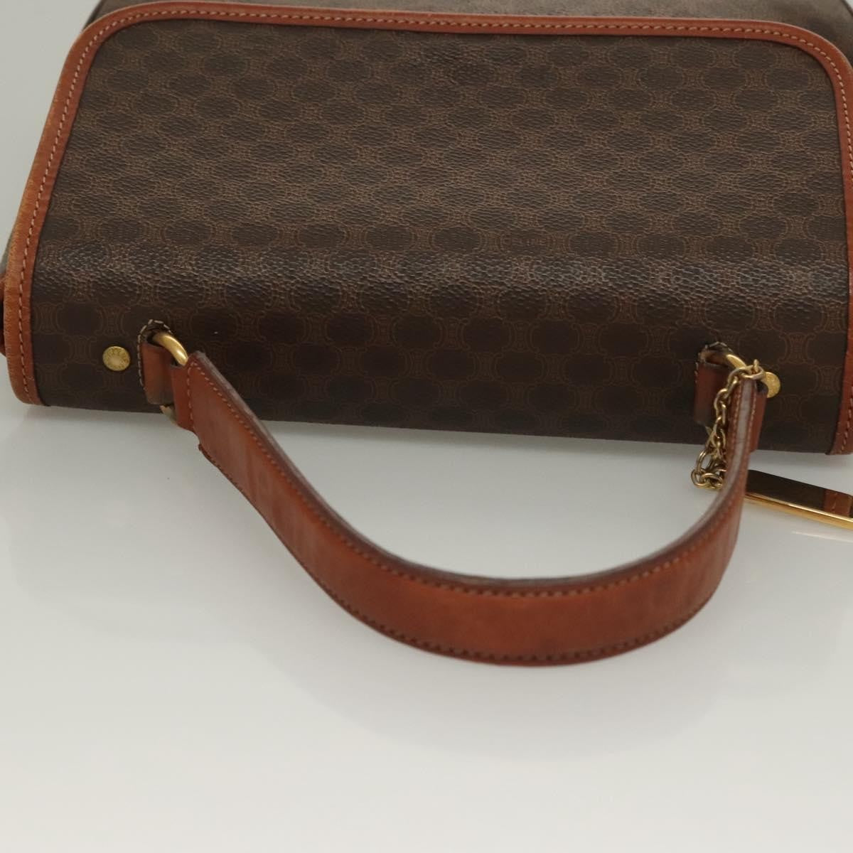 Celine Triomphe Vintage Handbag Macadam Canvas Brown Canvas Bag