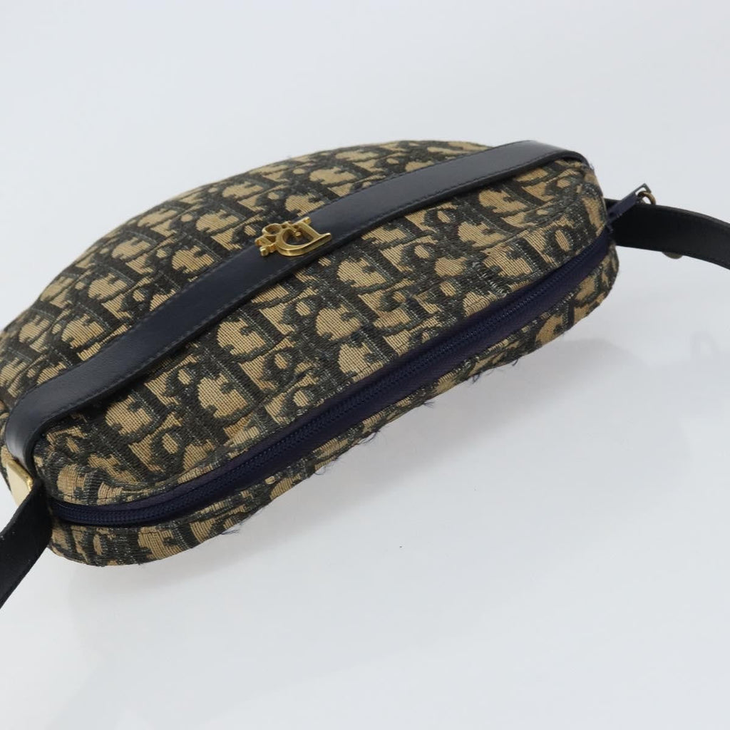 Christian Dior Vintage Trotter Shoulder Bag Canvas Navy Canvas Shoulder Bag Bag (Pre-Owned)
