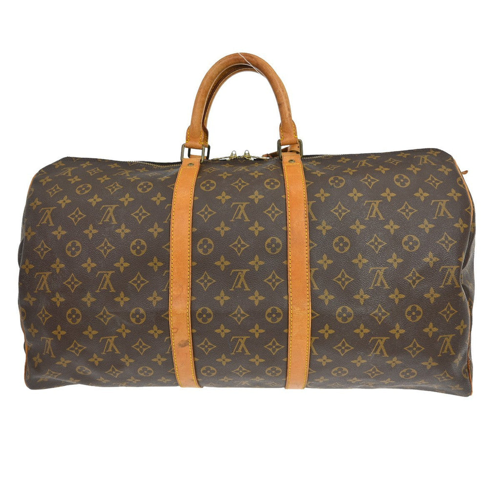 Louis Vuitton Keepall Bag Monogram Canvas Brown Canvas Travel Bag