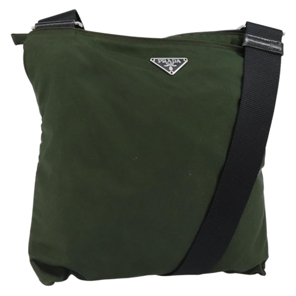 Prada Flat Messenger Bag Tessuto Khaki Nylon Shoulder Bag Bag