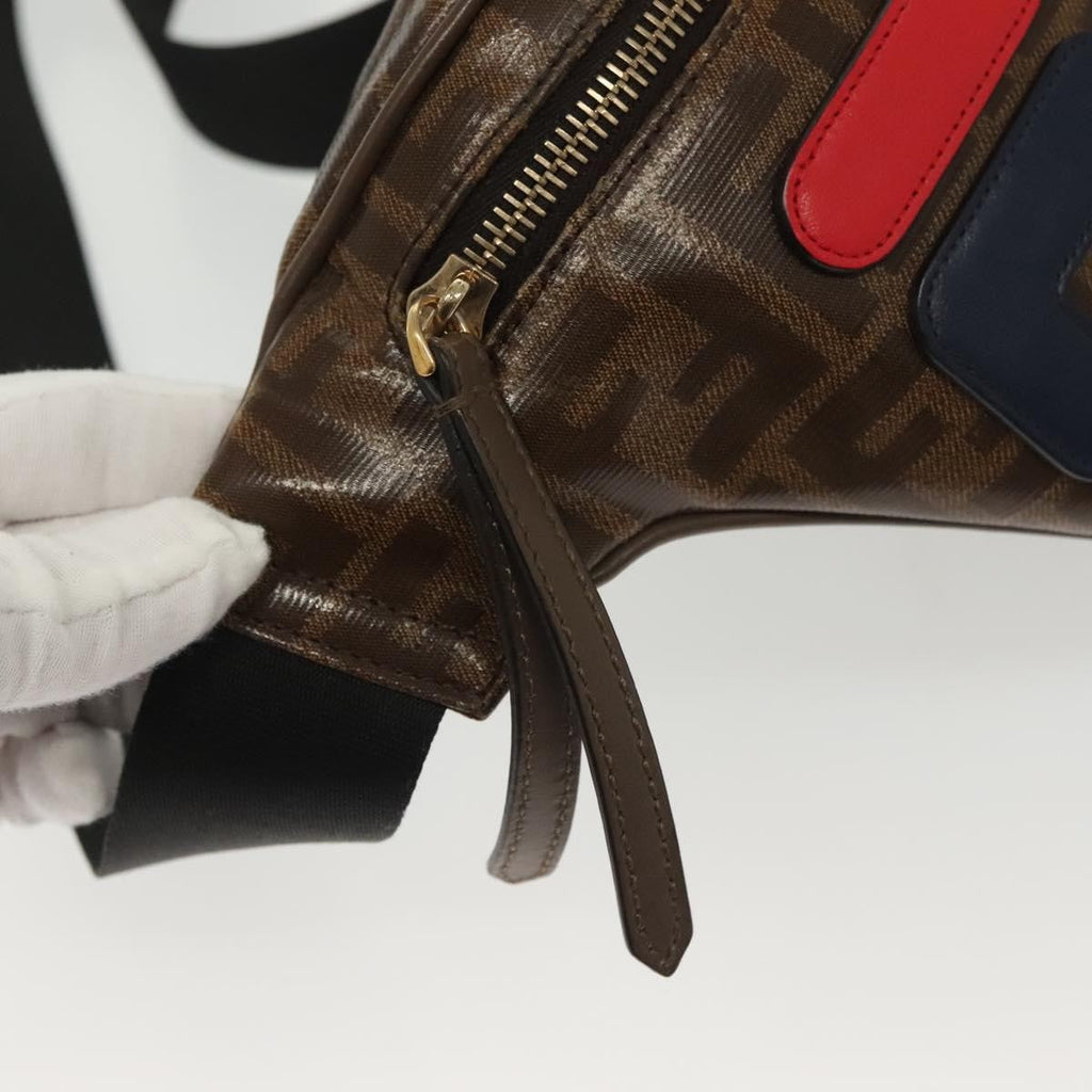 Fendi Mania Logo Waist Bag Zucca Coated Canvas Brown Canvas Clutche & Pouche Bag