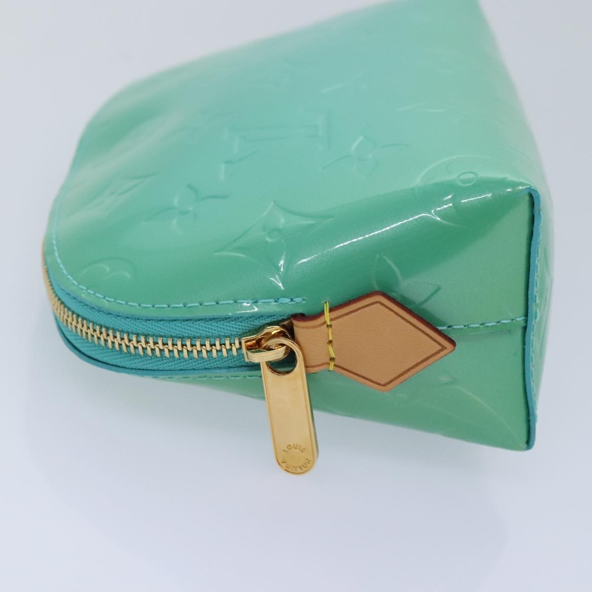 Louis Vuitton Cosmetic Pouch Monogram Vernis Blue Patent_Leather Clutche & Pouche Bag