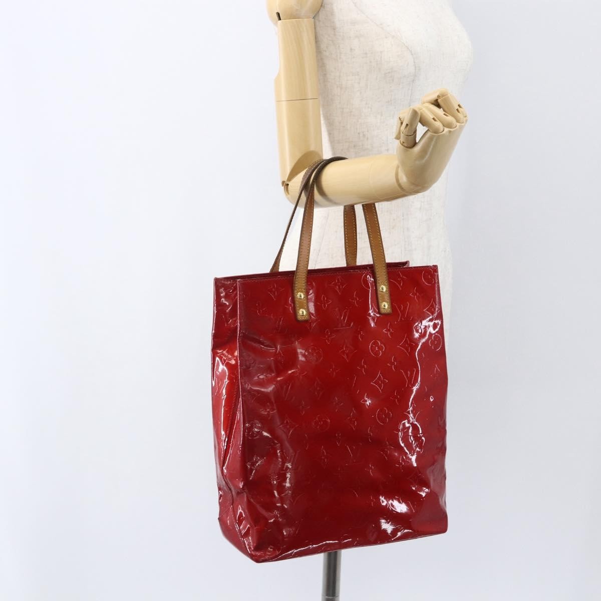 Louis Vuitton Reade Handbag Monogram Vernis Red Patent_Leather Handbag