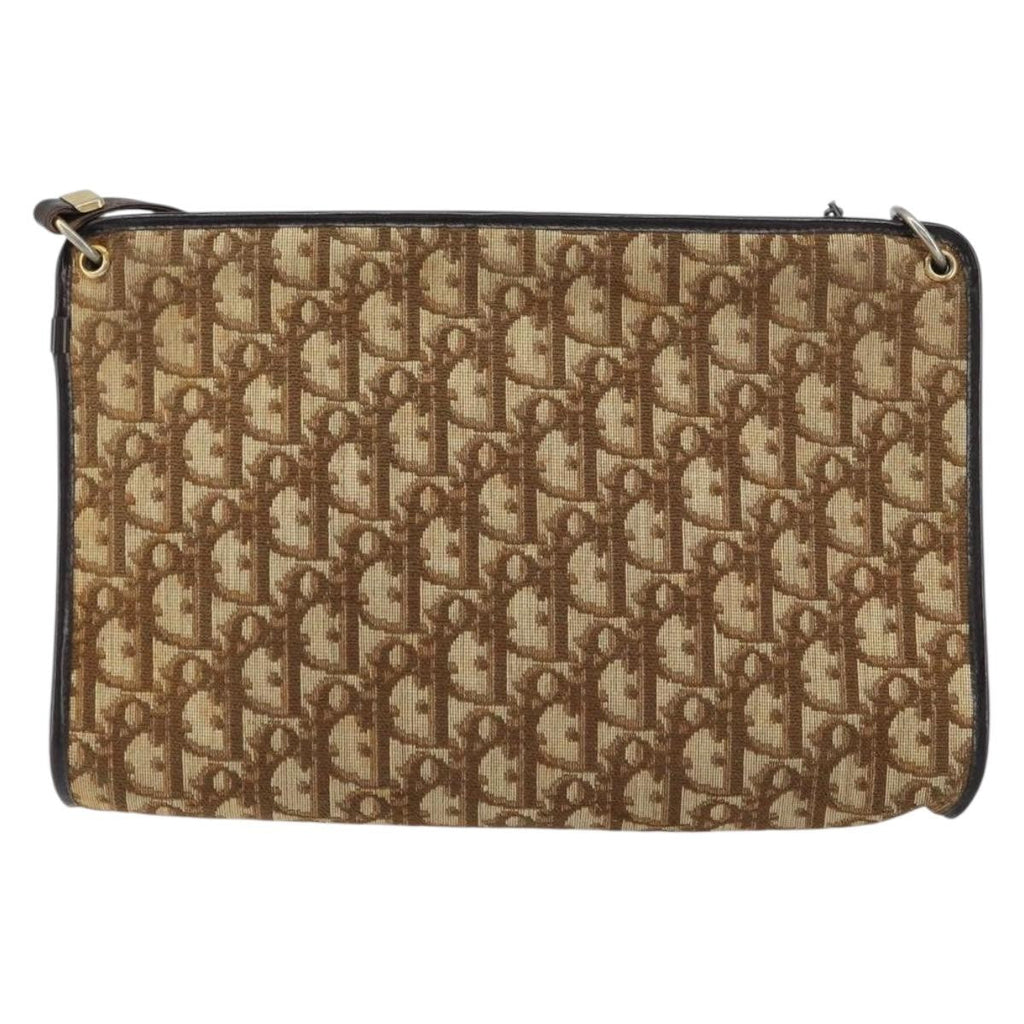 Christian Dior Vintage Trotter Shoulder Bag Canvas Beige Canvas Shoulder Bag Bag (Pre-Owned)