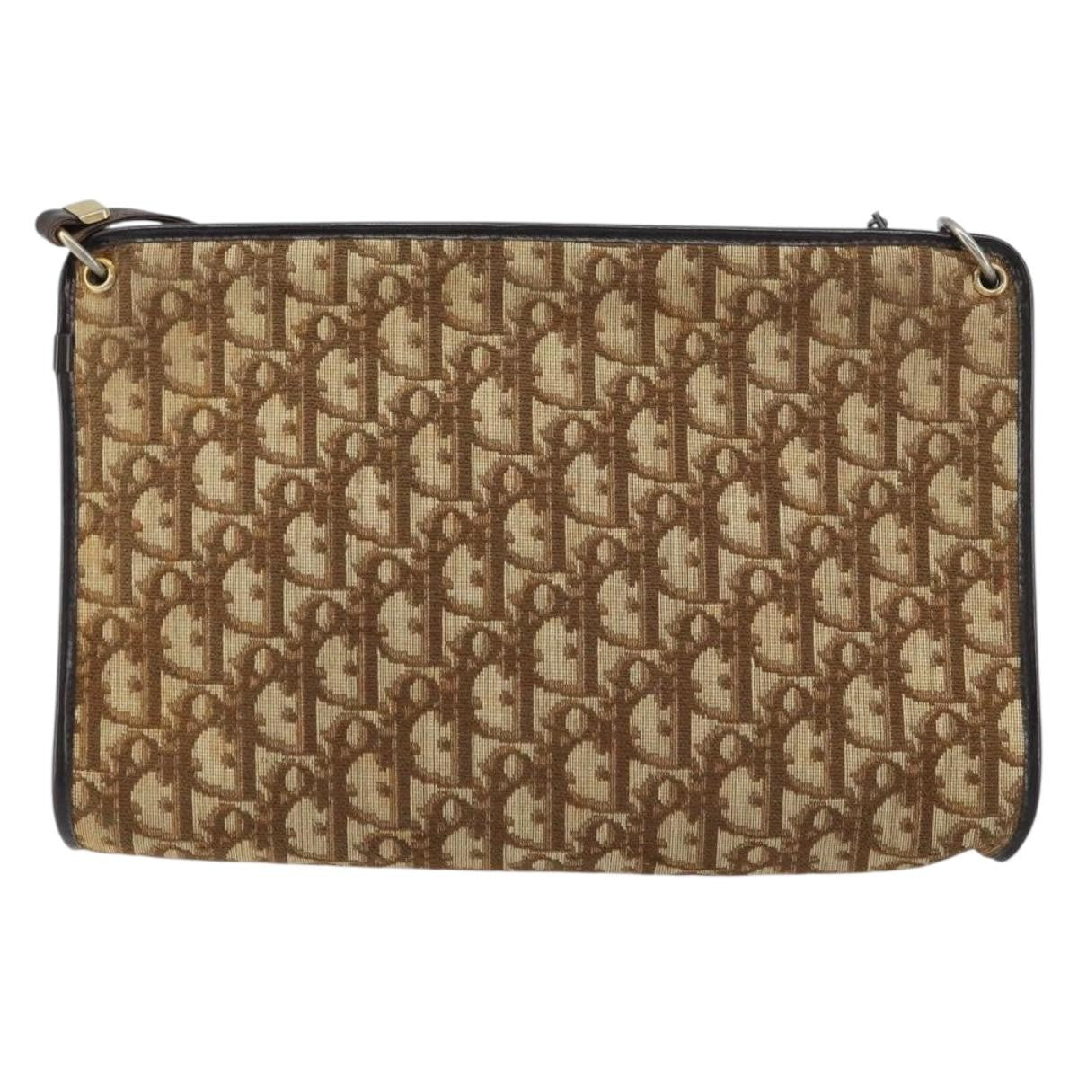Christian Dior Vintage Trotter Shoulder Bag Canvas Beige Canvas Shoulder Bag Bag (Pre-Owned)