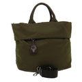Prada Convertible Double Tote Tessuto Khaki Nylon Tote Bag Bag
