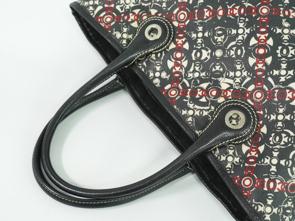 Chanel Optic Coco Tote Printed Coated Canvas With Caviar Multicolour Canvas Tote Bag Bag