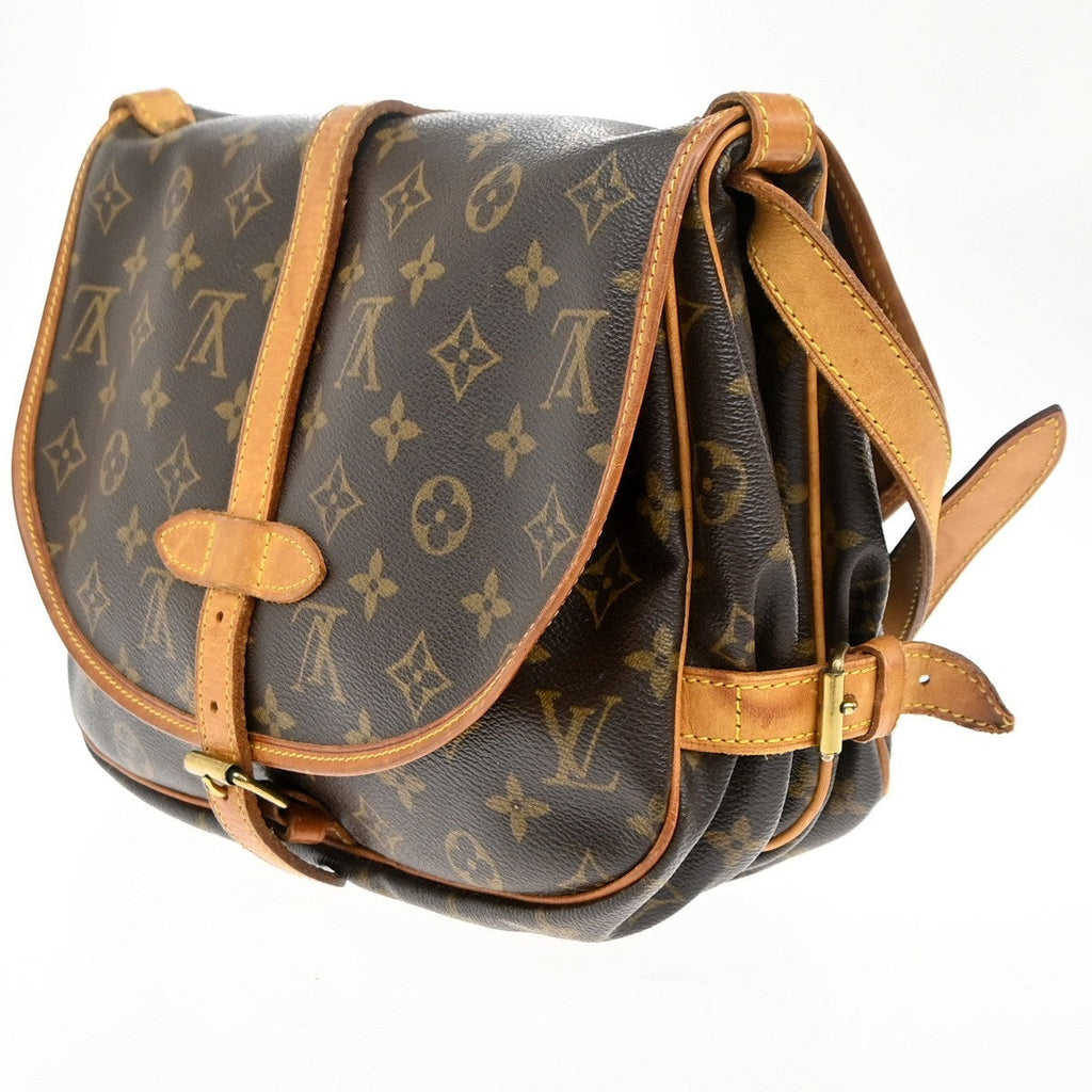 Louis Vuitton Saumur Handbag Monogram Canvas Brown Canvas Shoulder Bag