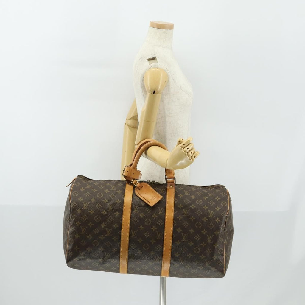 Louis Vuitton Keepall Bag Monogram Canvas Brown Canvas Travel Bag