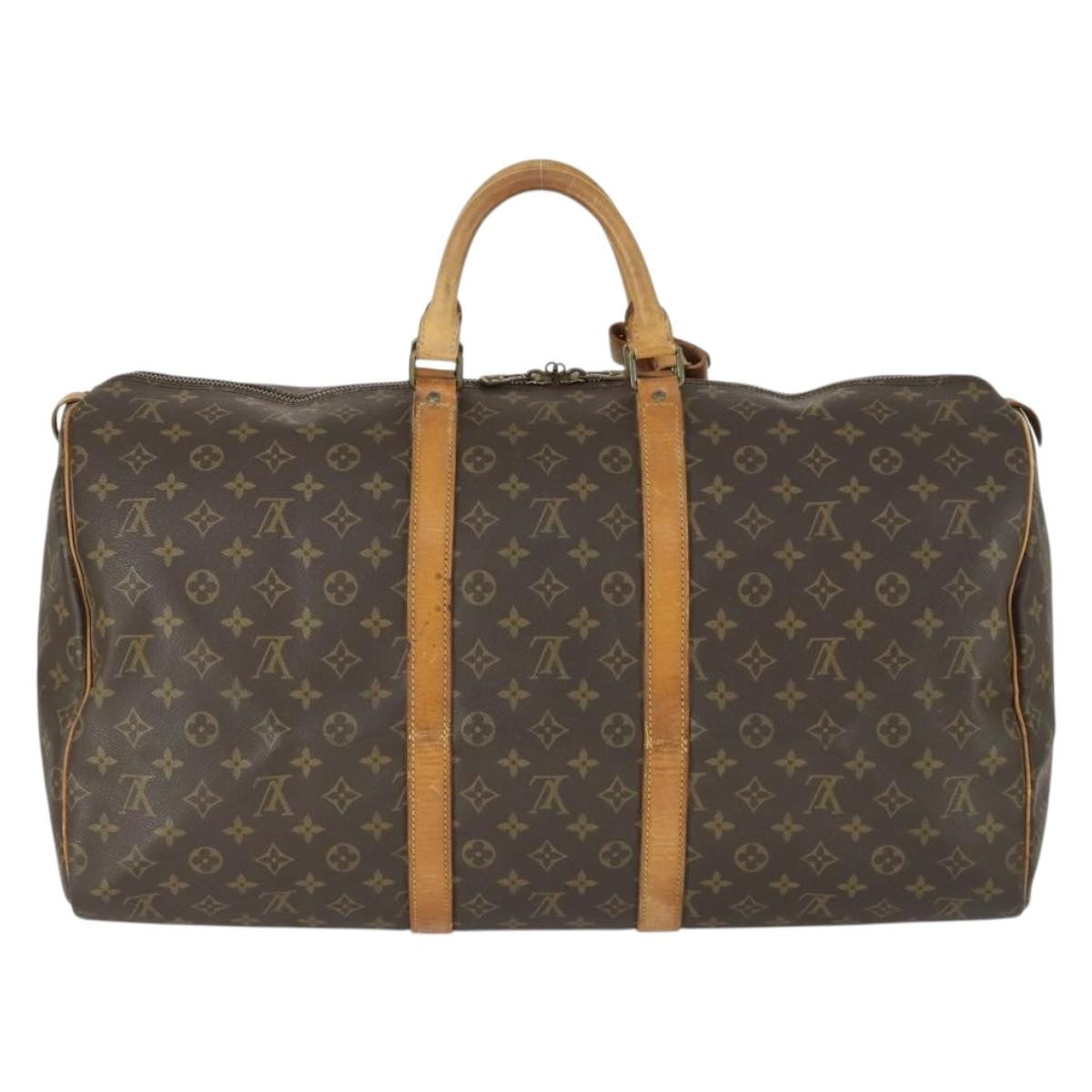 Louis Vuitton Keepall Bag Monogram Canvas Brown Canvas Travel Bag