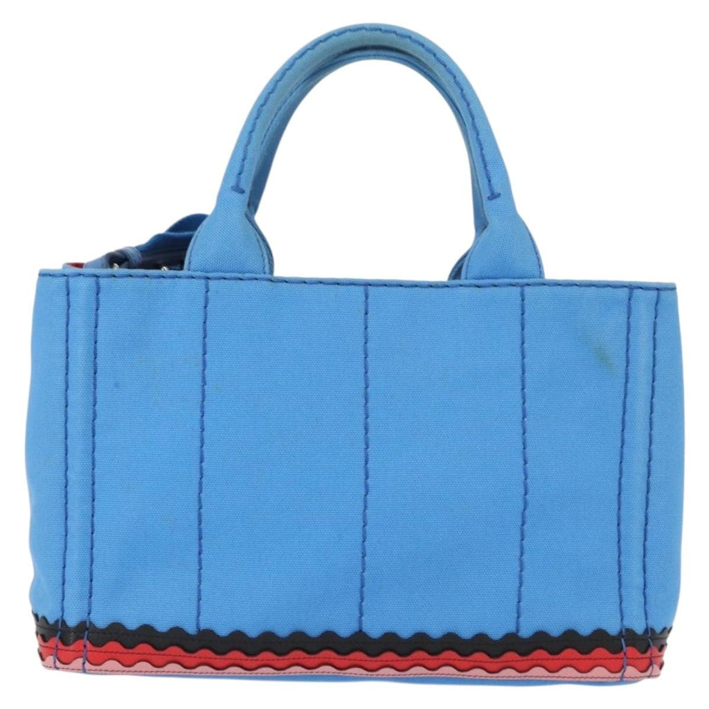 Prada Canapa Convertible Tote Canvas With Applique Blue Canvas Tote Bag Bag
