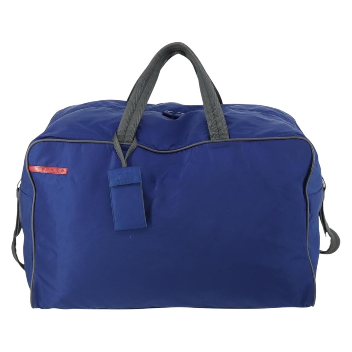 Prada Convertible Weekender Bag Tessuto Blue Nylon Travel Bag Bag