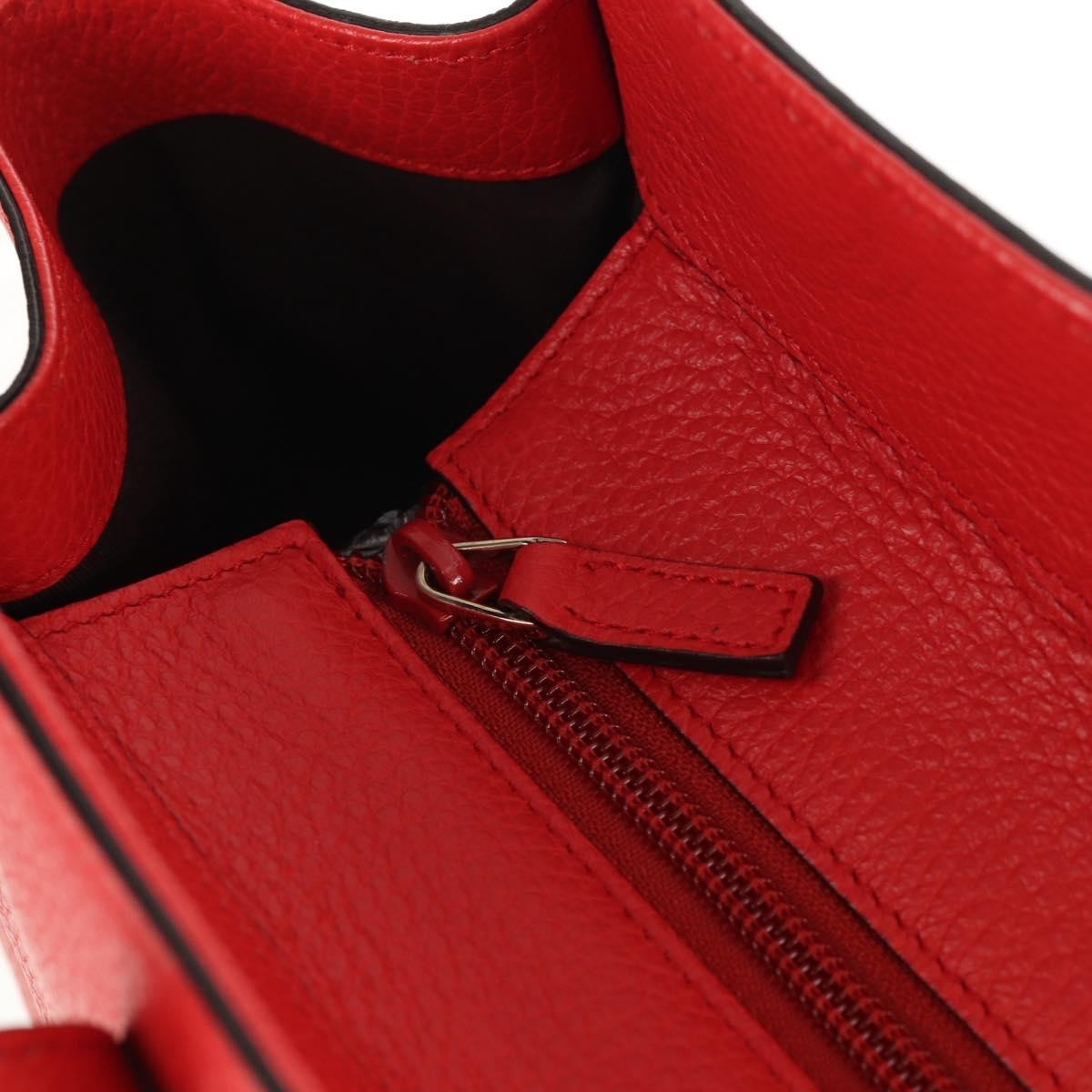 Gucci Grand Prix Interlocking Gg Tote Grainy Leather Red Leather Tote Bag Bag (Pre-Owned)