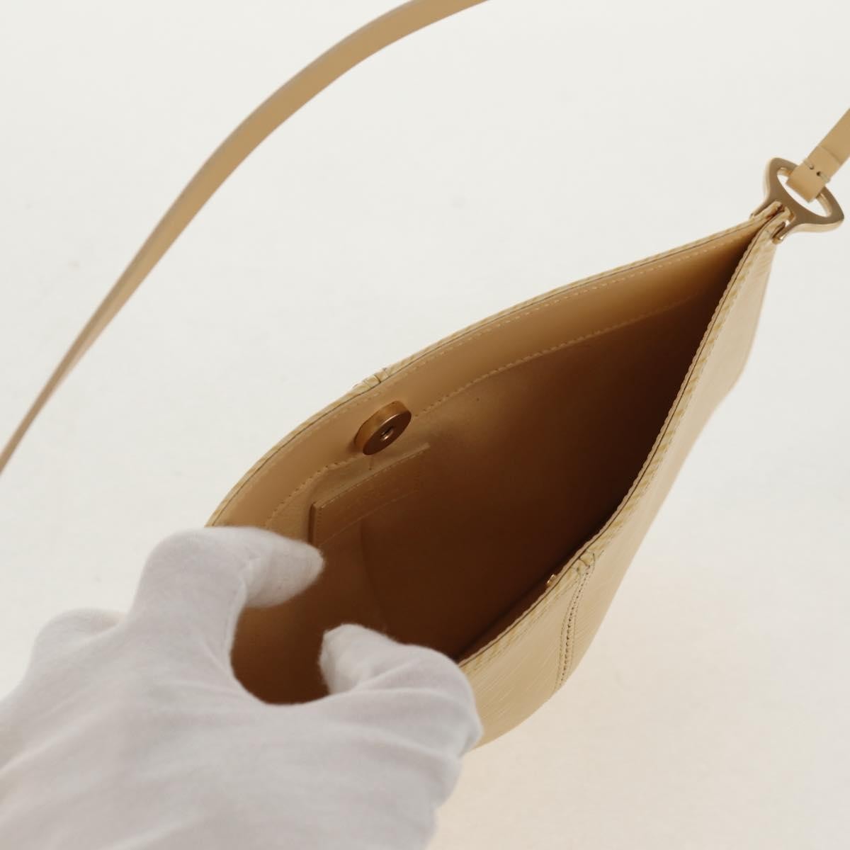 Louis Vuitton Demi Lune Pochette Epi Leather Beige Leather Clutche & Pouche Bag