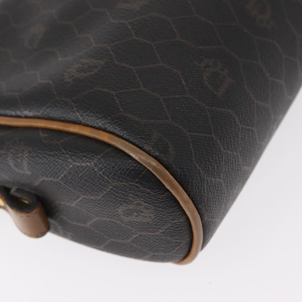 Christian Dior Vintage Honeycomb Shoulder Bag Canvas And Leather Black Canvas Shoulder Bag Bag (Pre-Owned)