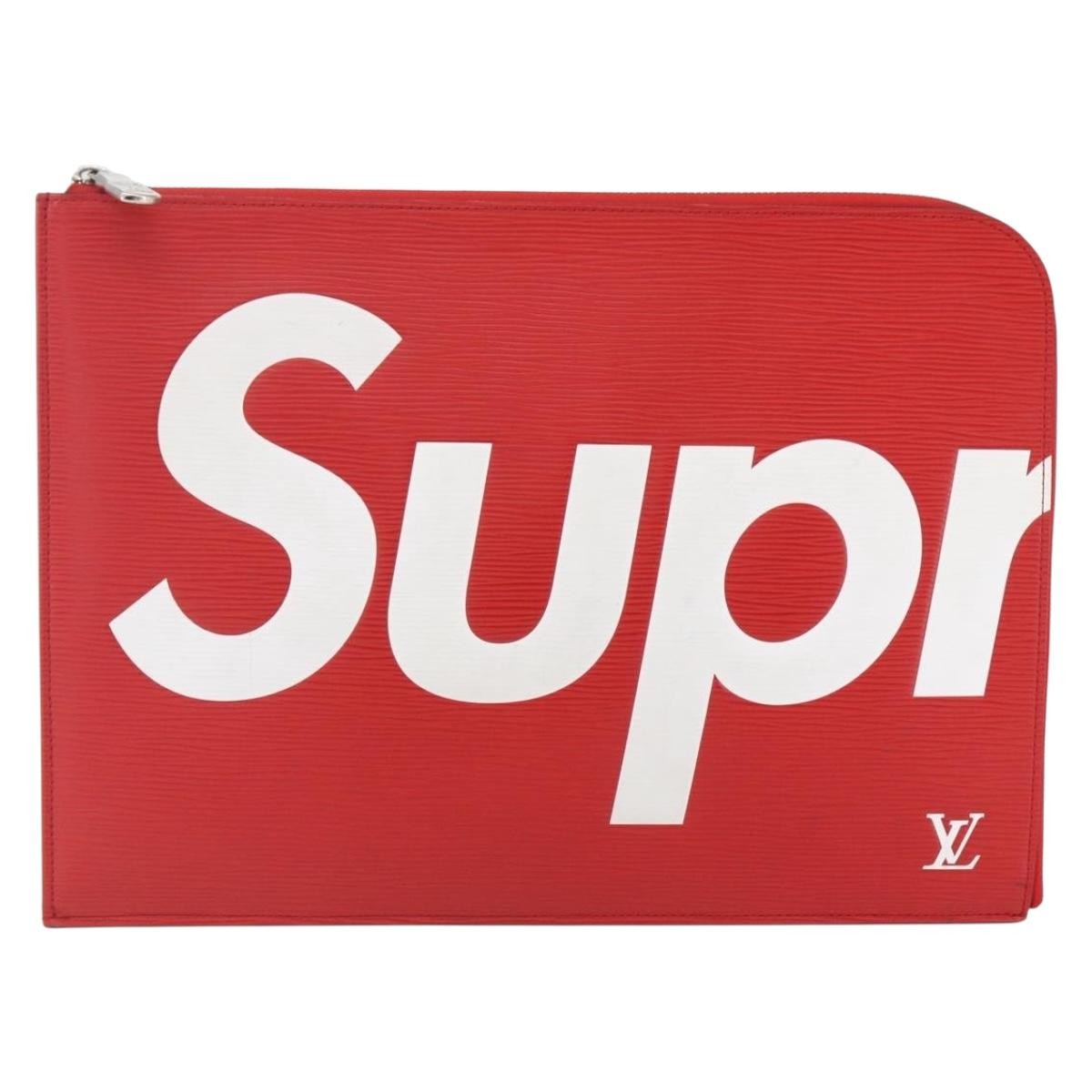 Louis Vuitton Pochette Jour Limited Edition Supreme Epi Leather Red Leather Clutche & Pouche Bag