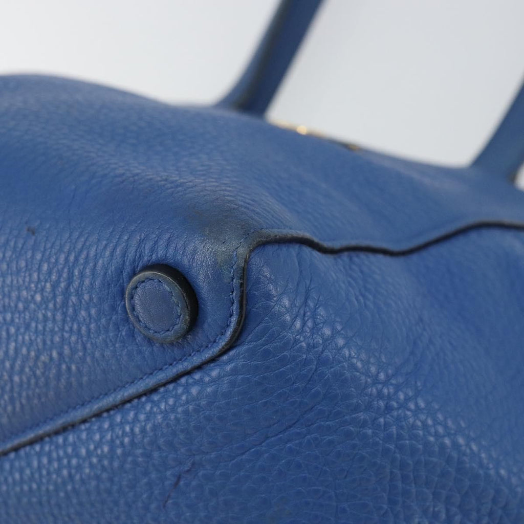 Prada Tote Vitello Daino Vitello Daino Blue Leather Tote Bag Bag
