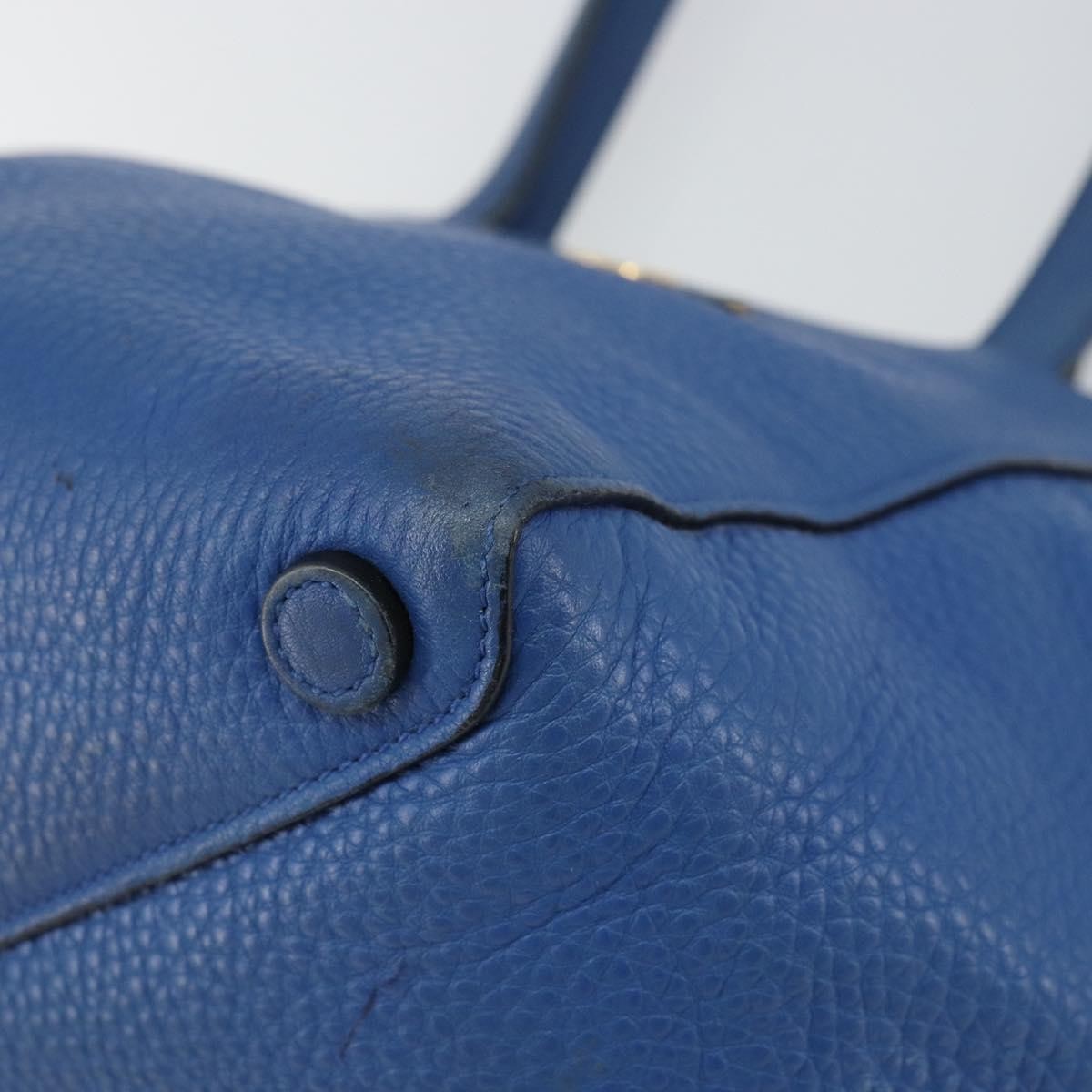 Prada Tote Vitello Daino Vitello Daino Blue Leather Tote Bag Bag
