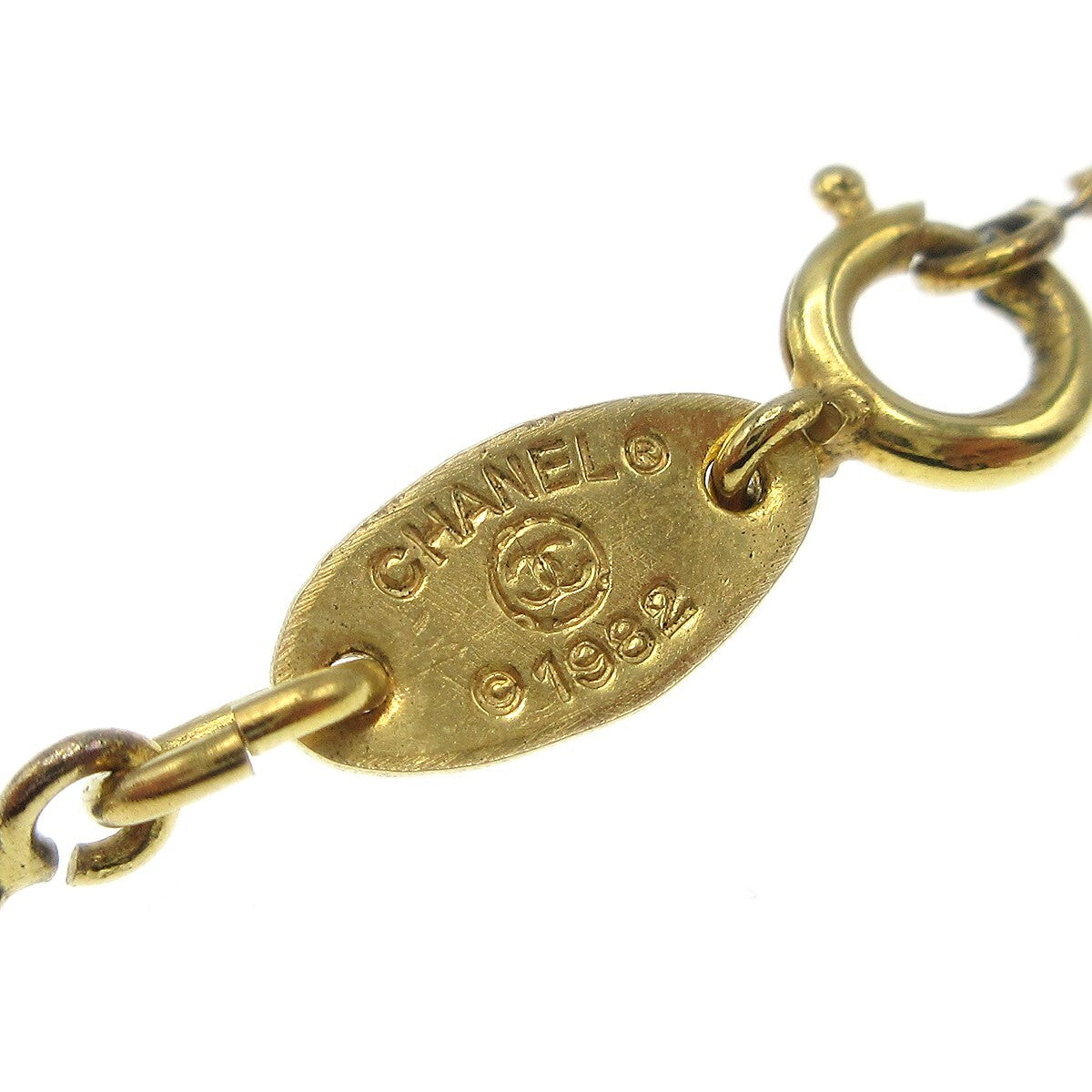 Chanel Cc Pendant Necklace Metal Gold Gold_Plated Necklace Jewelry