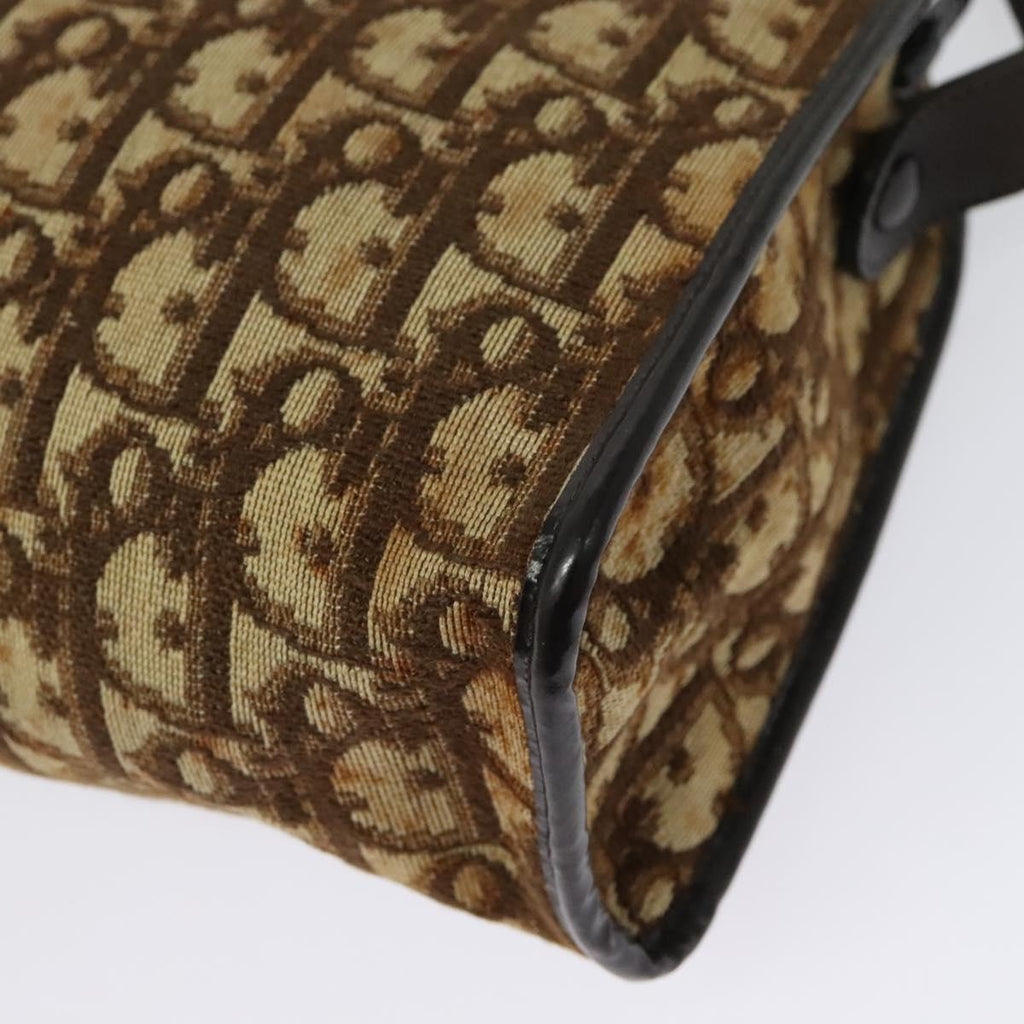 Christian Dior Vintage Trotter Shoulder Bag Canvas Brown Canvas Bag (Pre-Owned)