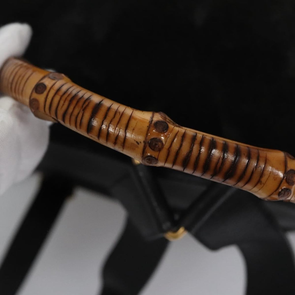 Gucci Vintage Bamboo Backpack Suede And Leather Black Suede Backpack Bag (Pre-Owned)
