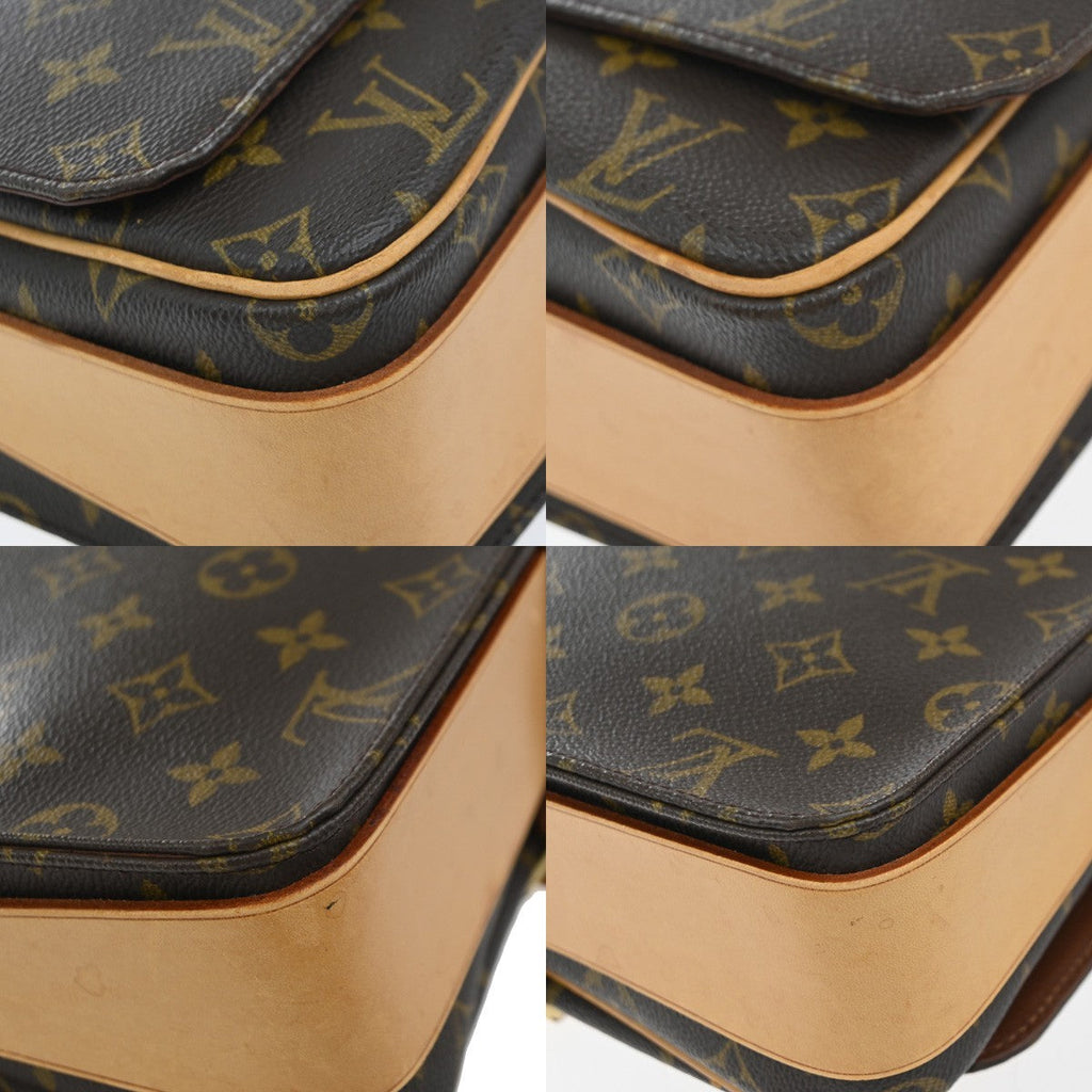 Louis Vuitton Cartouchiere Handbag Monogram Canvas Brown Canvas Shoulder Bag