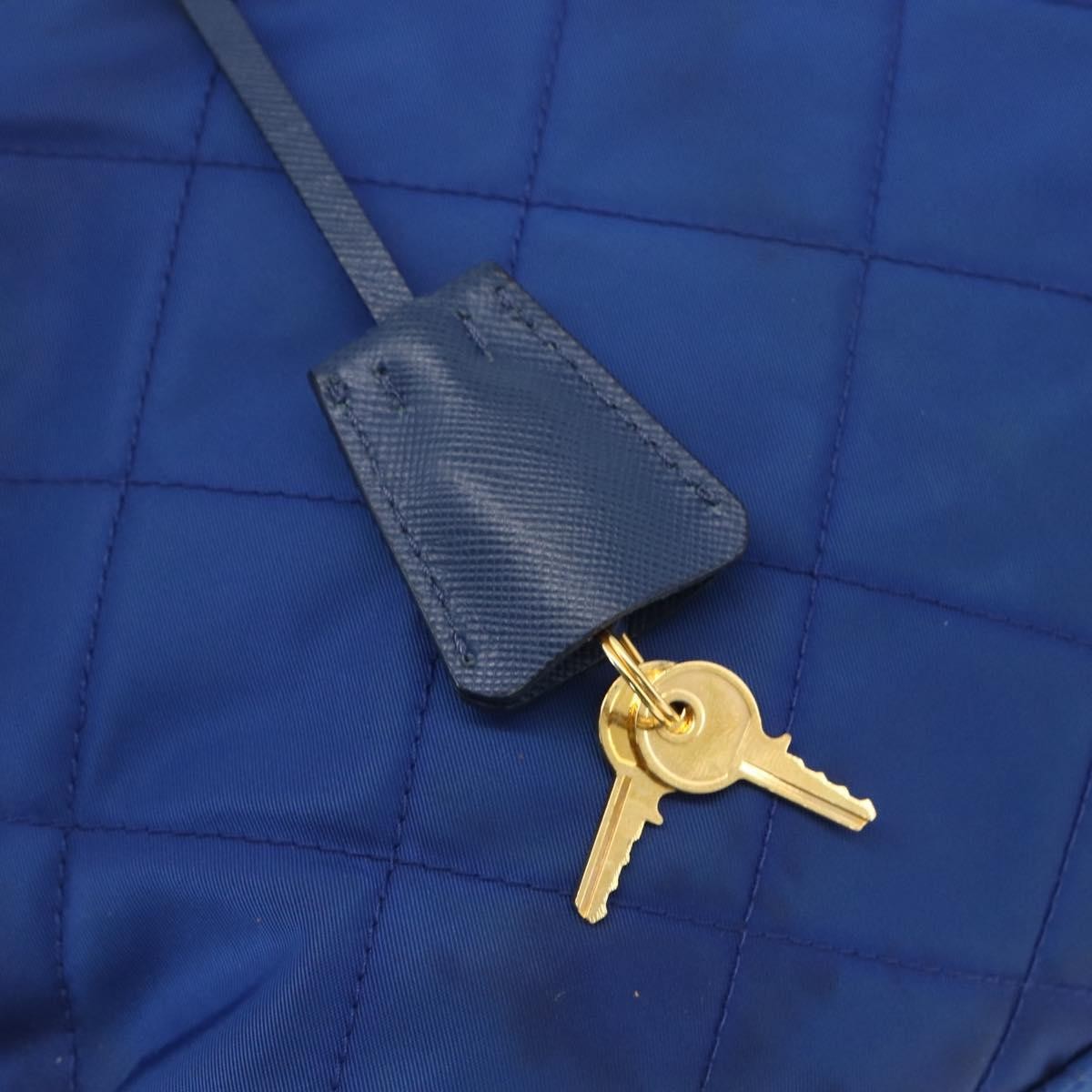 Prada Chain Shoulder Bag Quilted Tessuto Blue Nylon Shoulder Bag Bag