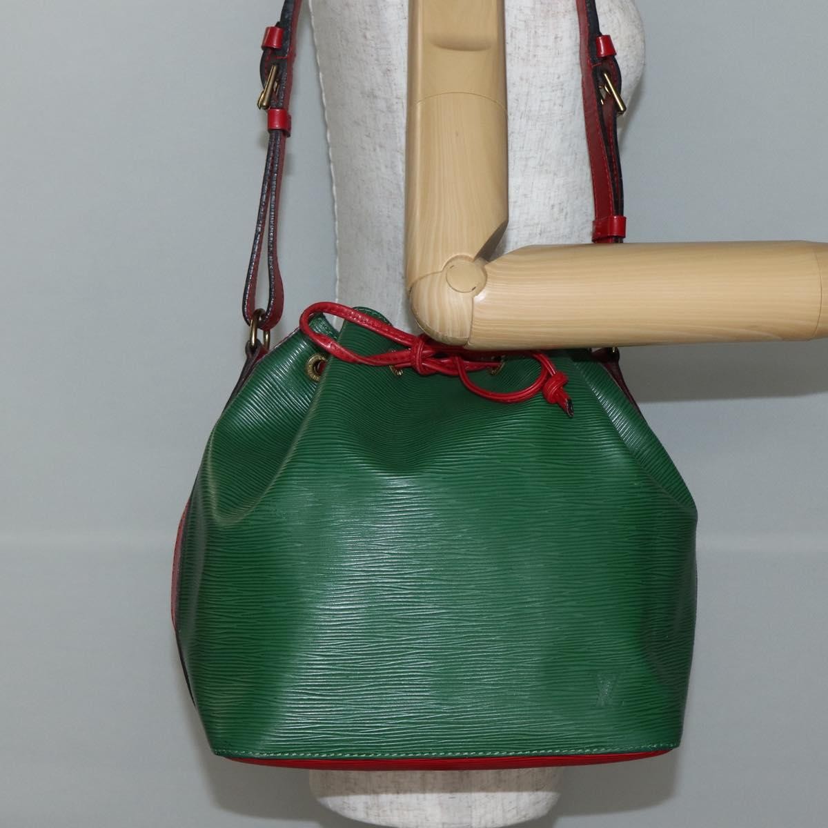 Louis Vuitton Bicolor Petit Noe Handbag Epi Leather Green Leather Shoulder Bag