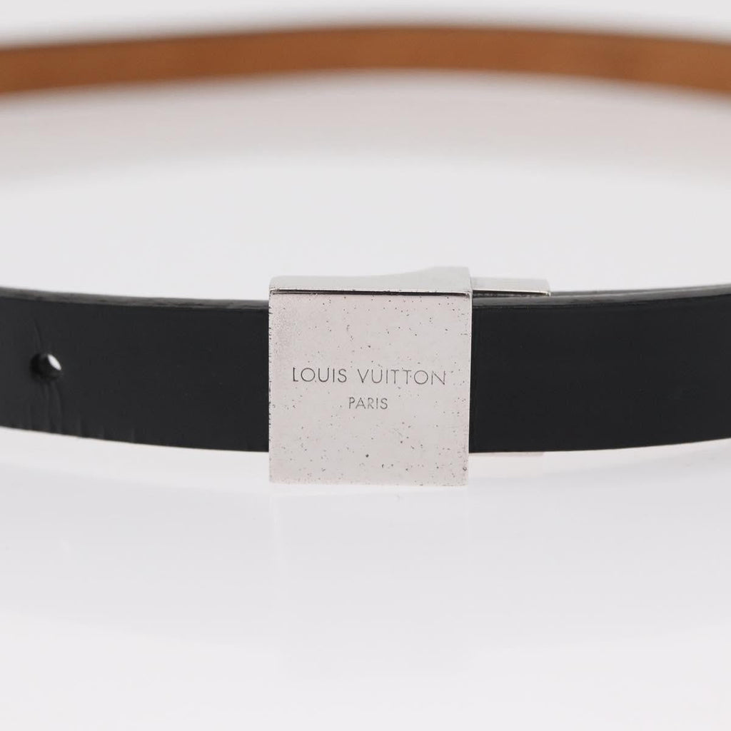 Louis Vuitton Carre Belt Leather Black Leather Belts Accessory