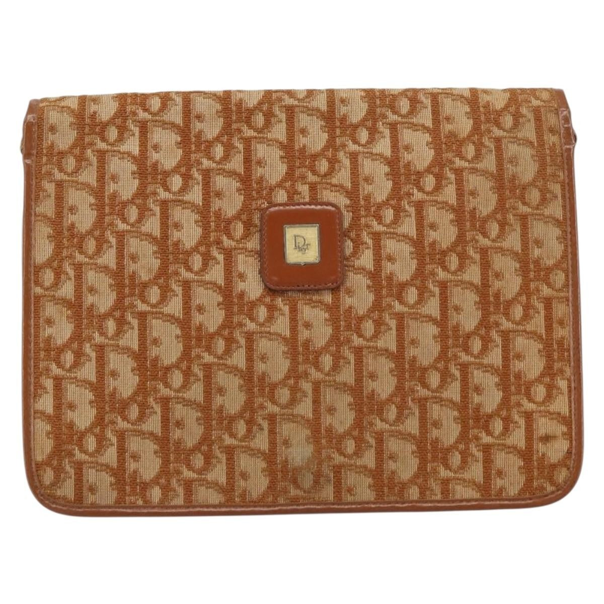 Christian Dior Vintage Trotter Shoulder Bag Canvas Brown Canvas Shoulder Bag Bag (Pre-Owned)
