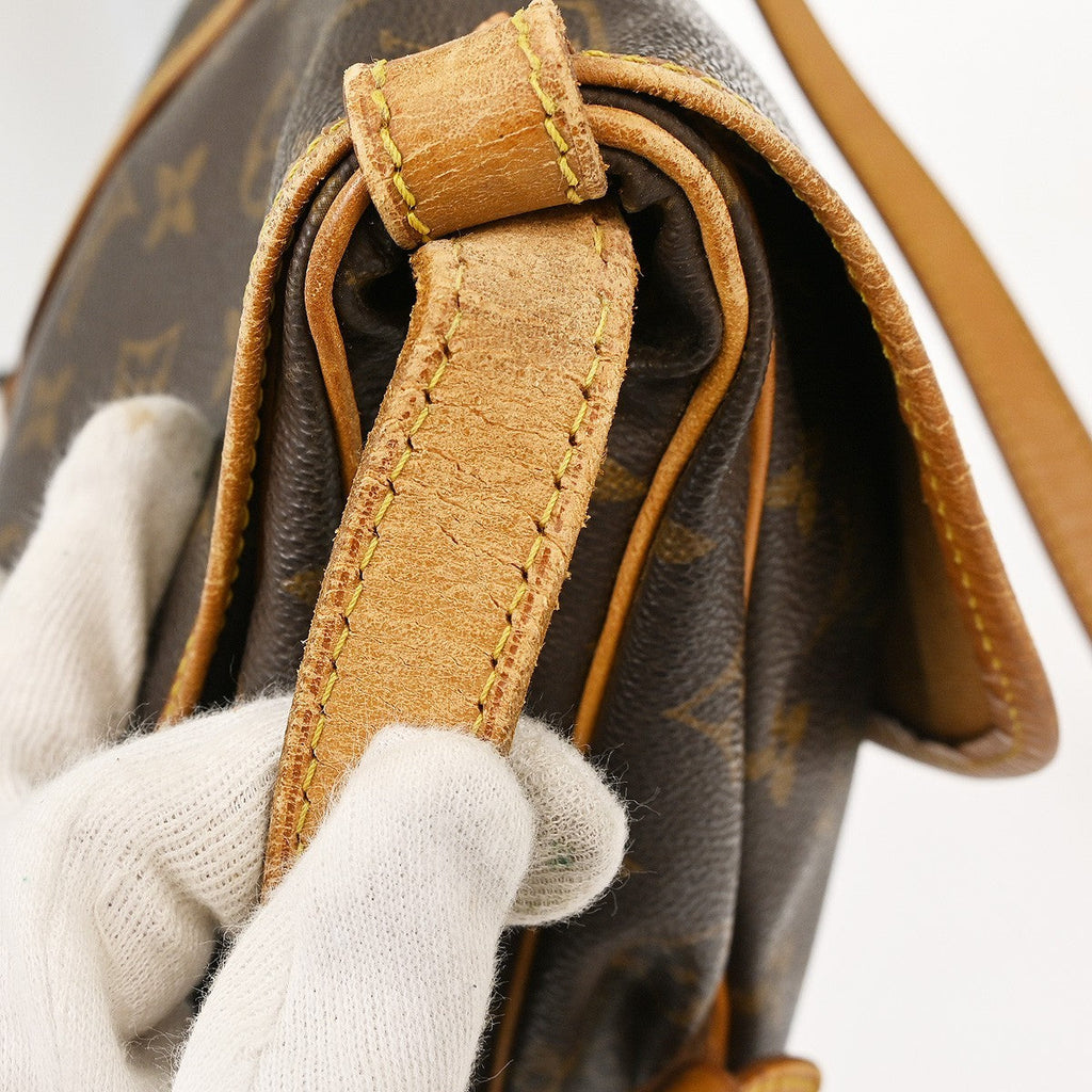Louis Vuitton Saumur Handbag Monogram Canvas Brown Canvas Shoulder Bag