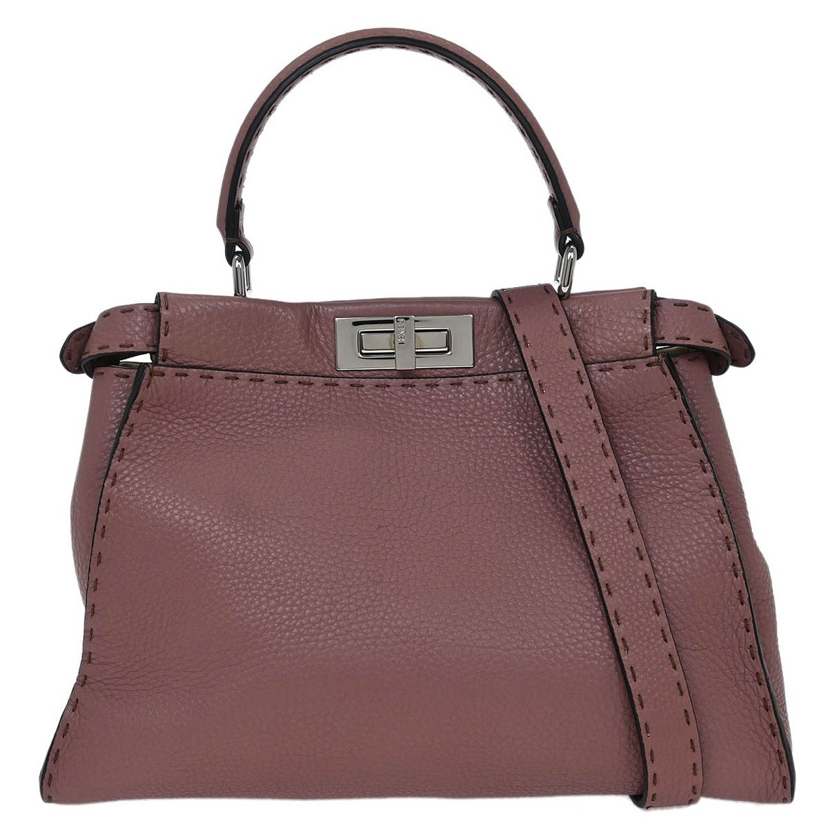 Fendi Selleria Peekaboo Bag Leather Purple Leather Handbag