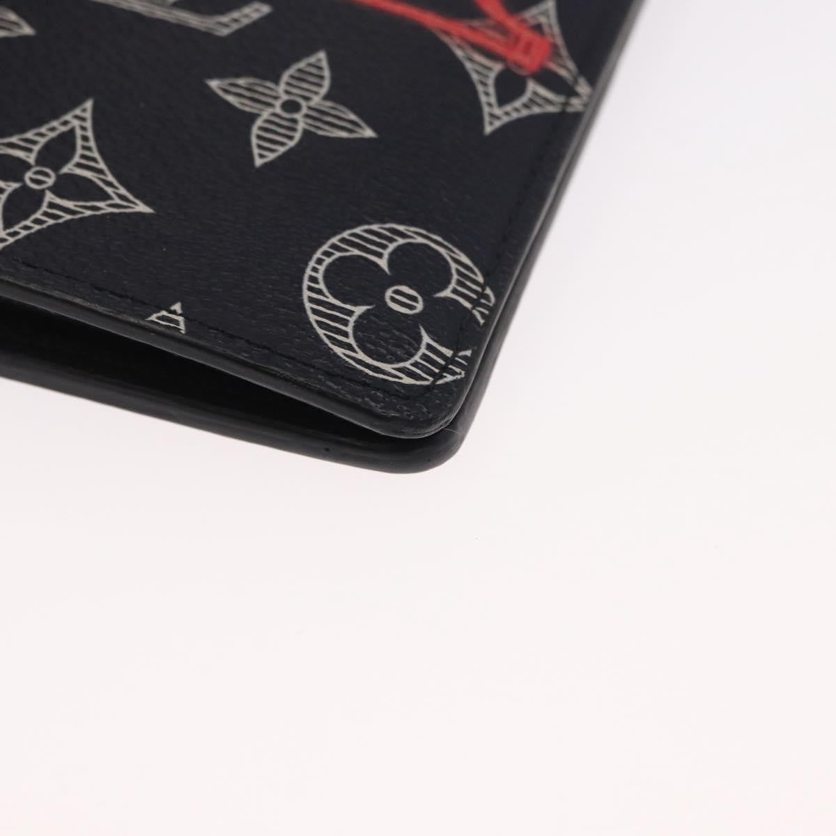 Louis Vuitton Brazza Long Bifold Wallet Monogram Comics Navy Canvas Wallets Accessory