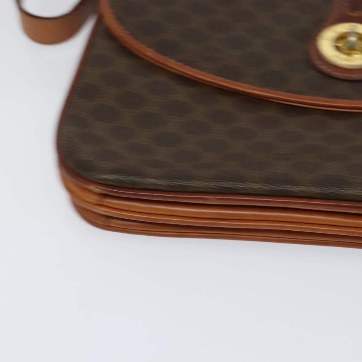 Celine Vintage Macadam Shoulder Bag Canvas And Leather Brown Canvas Shoulder Bag Bag