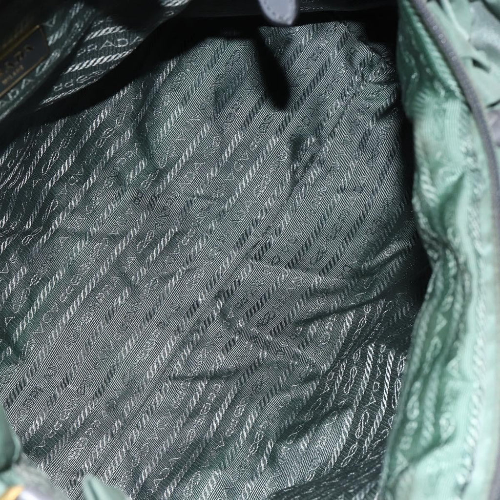 Prada Convertible Bow Tote Tessuto Green Nylon Handbag