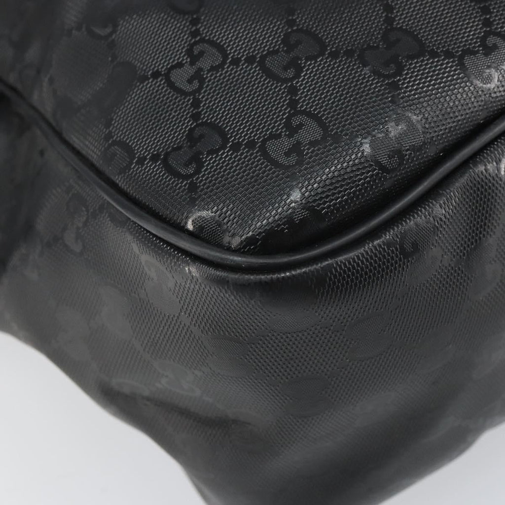 Gucci Zip Messenger Bag Gg Imprime Black Canvas Shoulder Bag Bag (Pre-Owned)