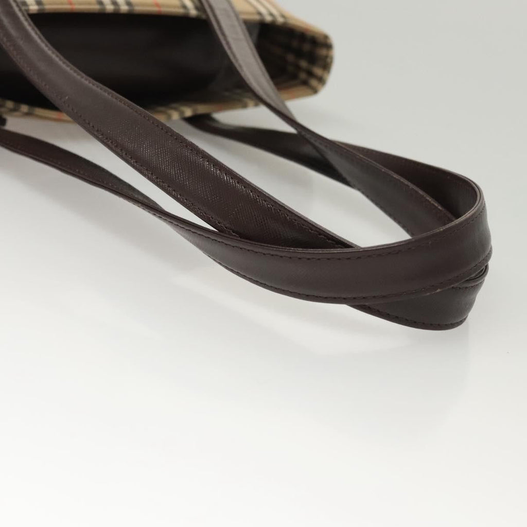 Burberry Nova Check Tote Canvas And Leather Beige Canvas Tote Bag