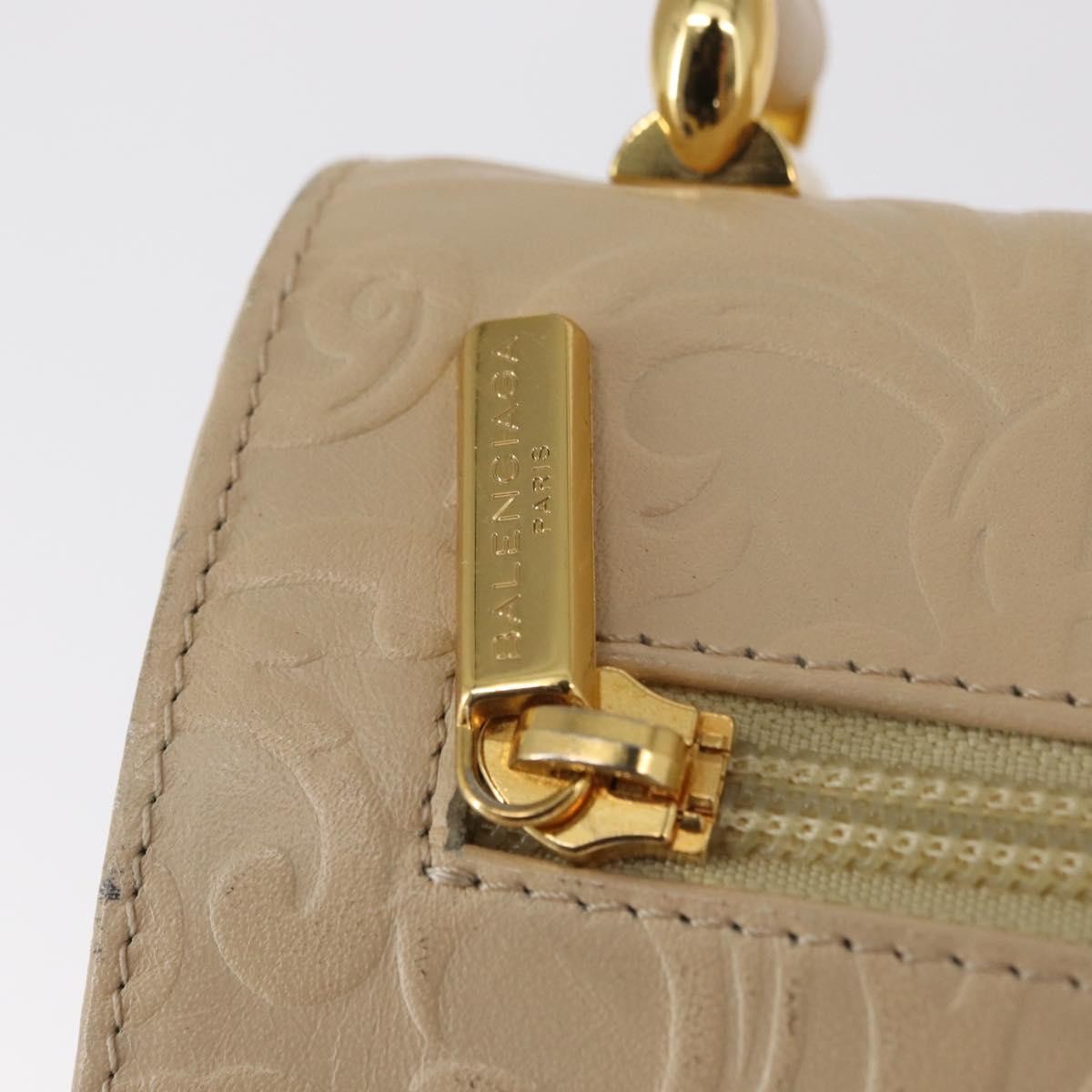 Balenciaga Vintage Handbag Leather Beige Leather Hand