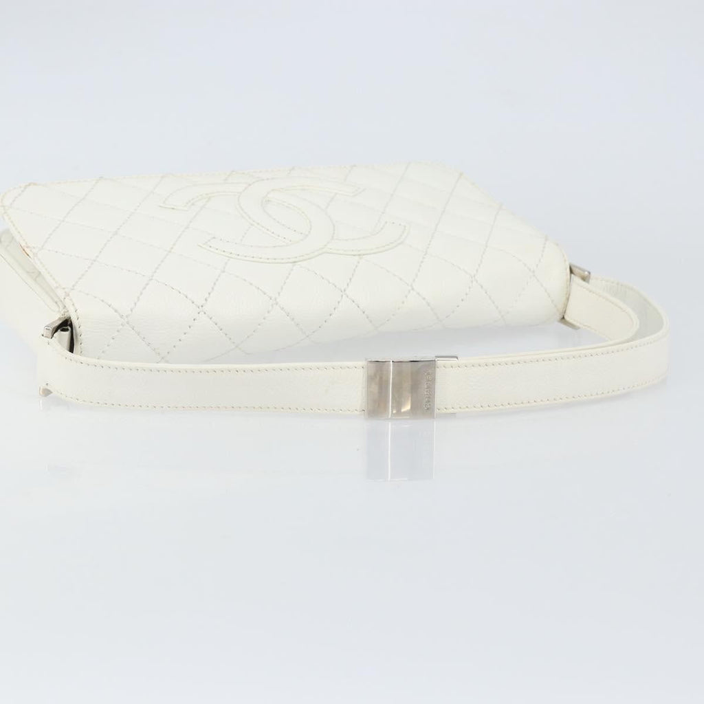 Chanel Vintage Timeless Cc Adjustable Shoulder Bag Quilted Calfskin White Leather Shoulder Bag Bag