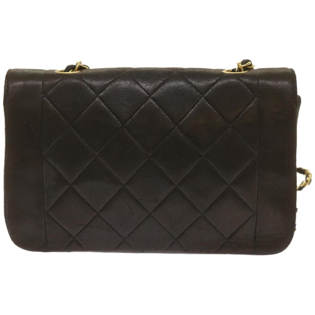 Chanel Vintage Diana Flap Bag Quilted Lambskin Black Leather Shoulder Bag Bag