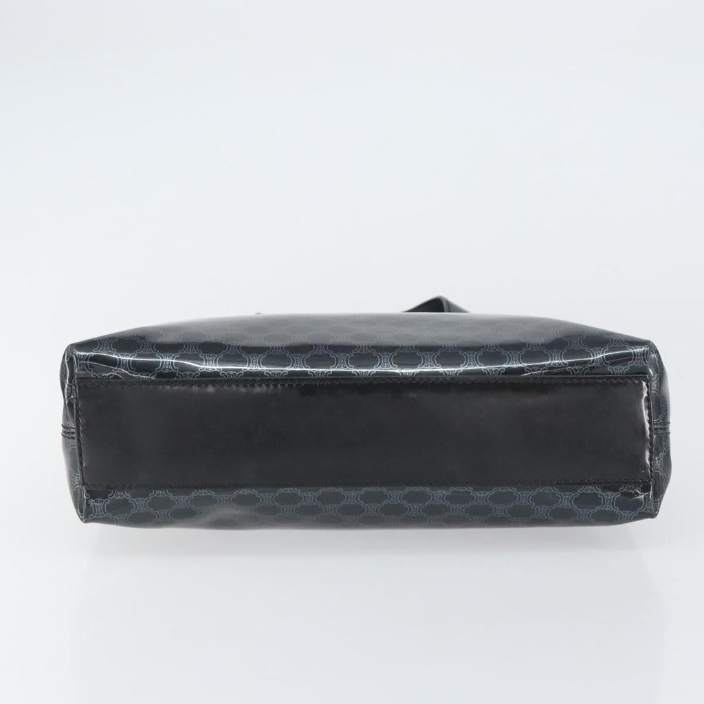 Celine Vintage Macadam Shopper Tote Venyl Black Plastic Tote Bag Bag