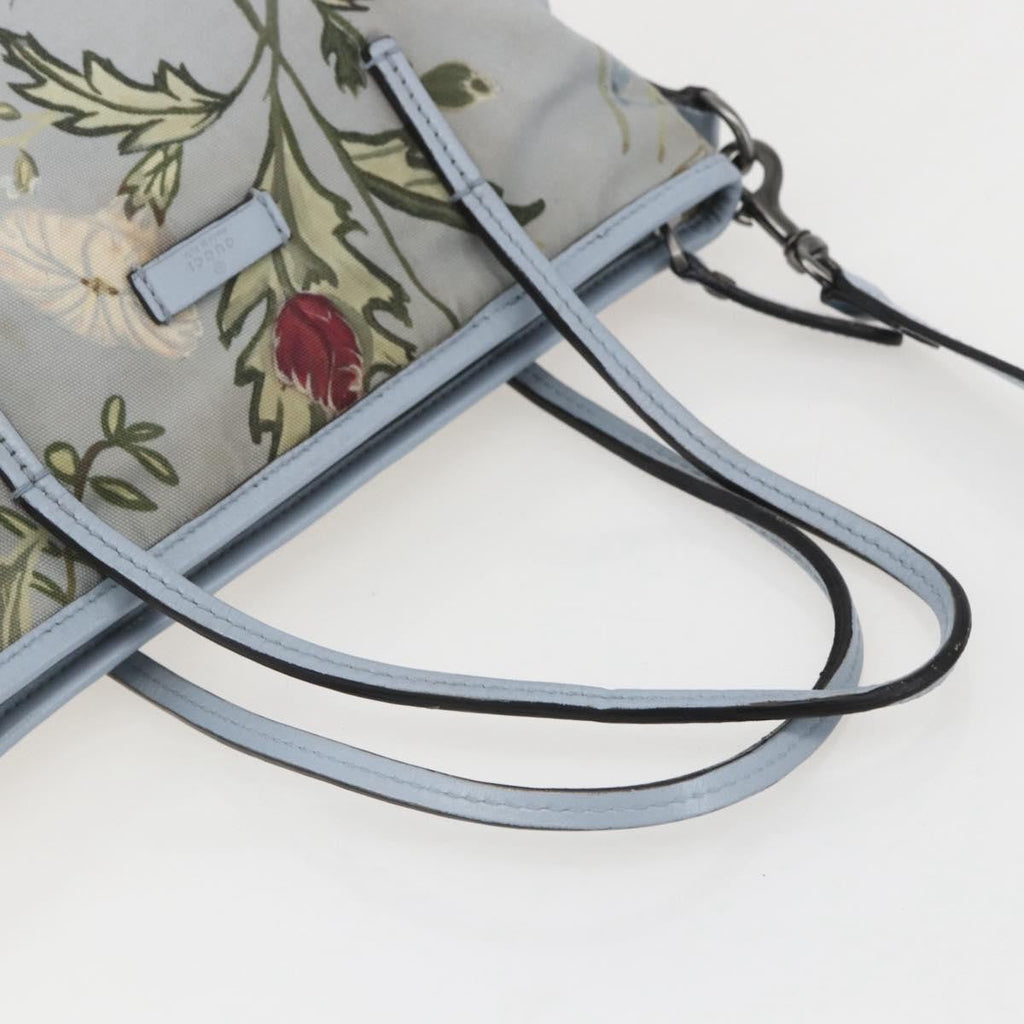 Gucci Convertible Zip Tote Flora Canvas Blue Canvas Tote Bag Bag (Pre-Owned)
