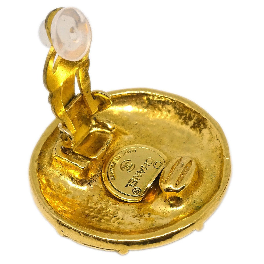 Chanel Cc Round Earrings Metal Gold Gold_Plated Earrings Jewelry