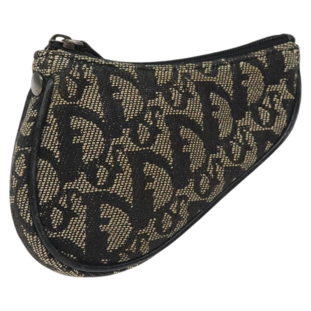 Christian Dior Saddle Coin Purse Trotter Canvas Black Canvas Wallets Accessory (Pre-Owned)