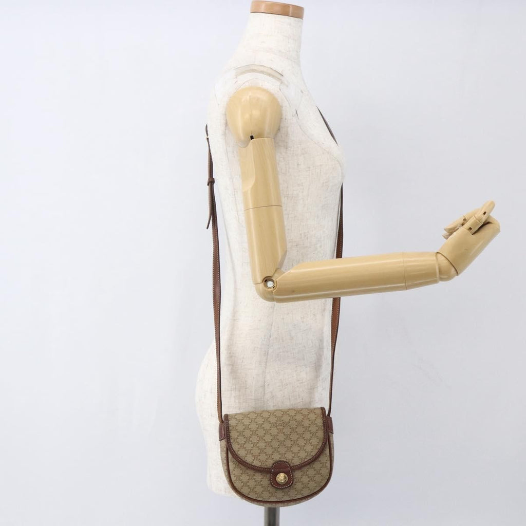 Celine Vintage Macadam Shoulder Bag Canvas And Leather Beige Pvc Shoulder Bag Bag
